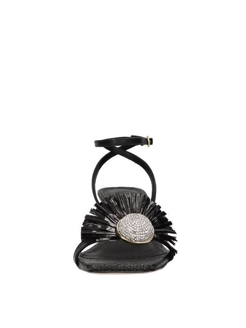 Sandali in pelle con applicazione gioiello e rafia VICENZA | 1958009-3 ATANADONERO